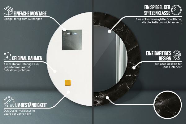 Round wall mirror design Marble stone