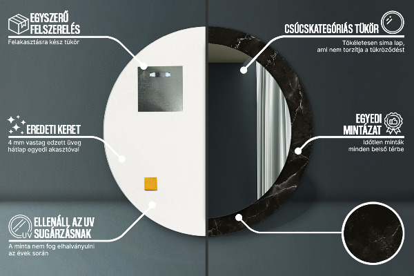 Round wall mirror design Marble stone