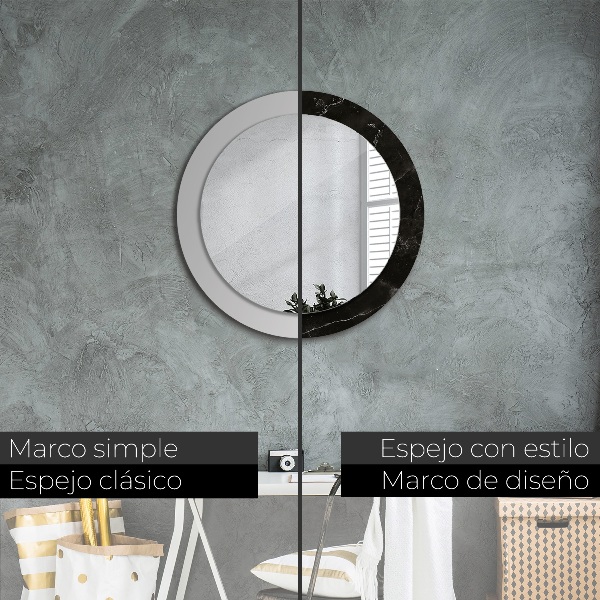 Round wall mirror design Marble stone