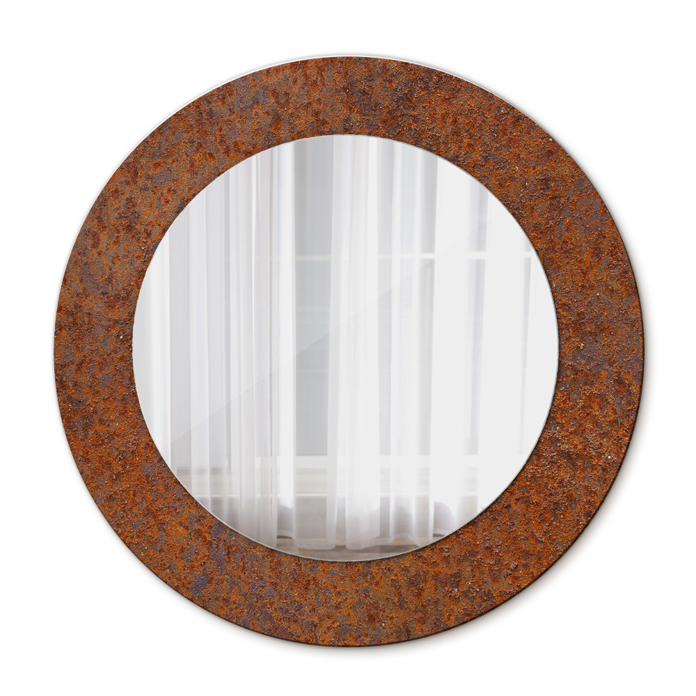 Round decorative mirror Rusty metal