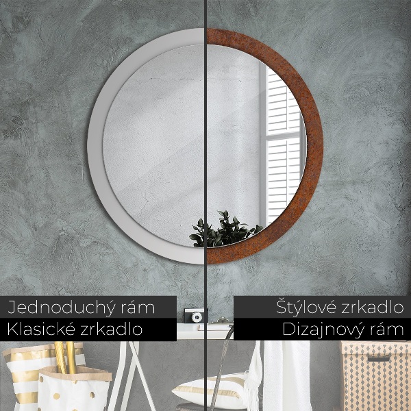 Round decorative mirror Rusty metal