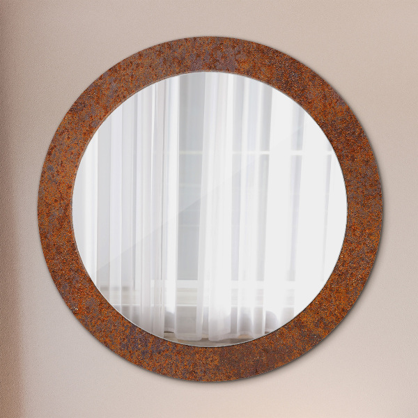 Round decorative mirror Rusty metal