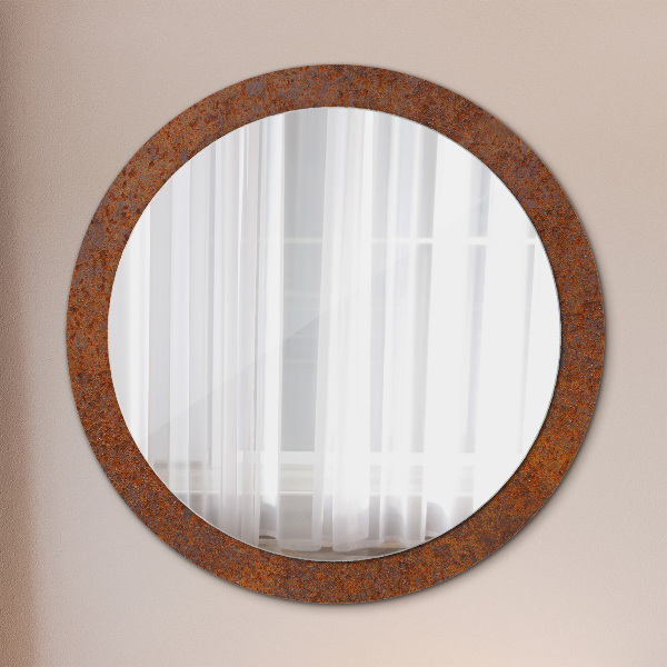 Round decorative mirror Rusty metal