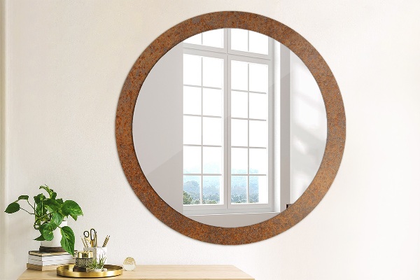 Round decorative mirror Rusty metal