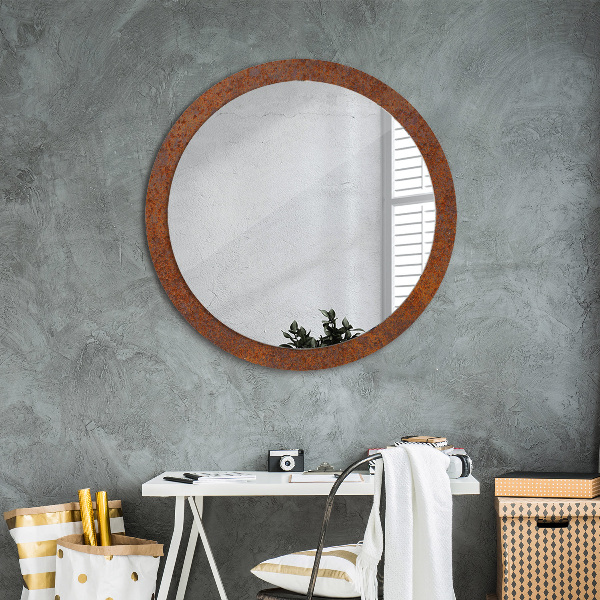 Round decorative mirror Rusty metal