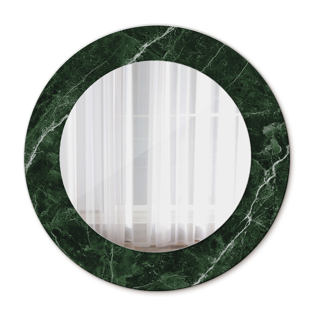 Round decorative mirror Green marble