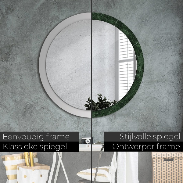 Round decorative mirror Green marble