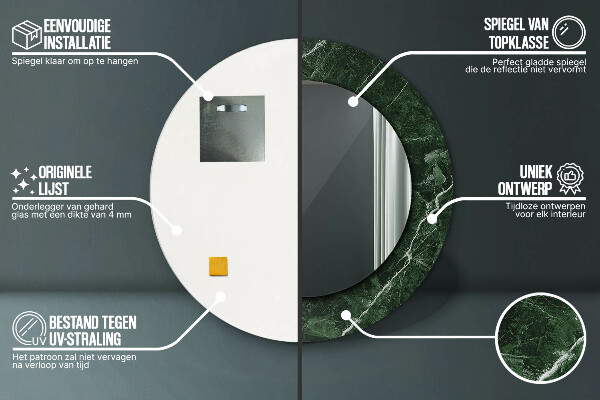 Round decorative mirror Green marble