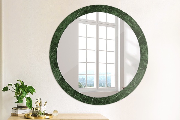 Round decorative mirror Green marble