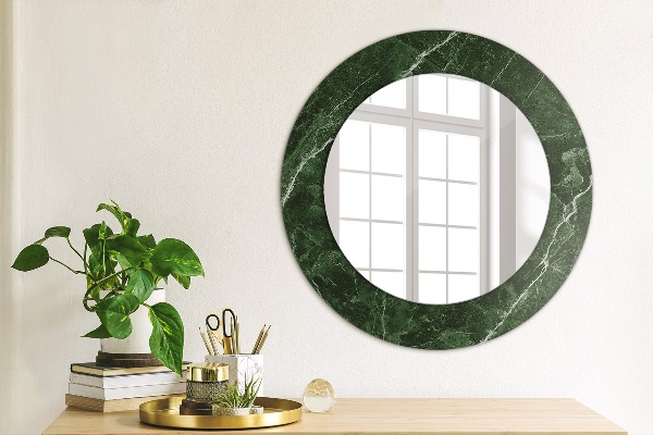Round decorative mirror Green marble