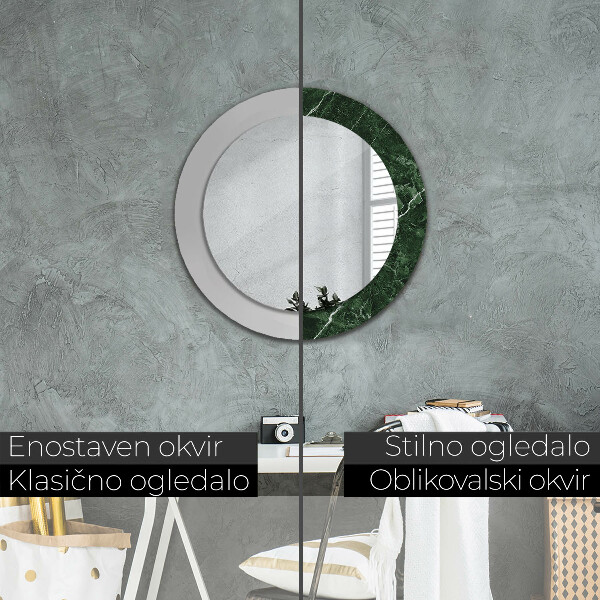 Round decorative mirror Green marble