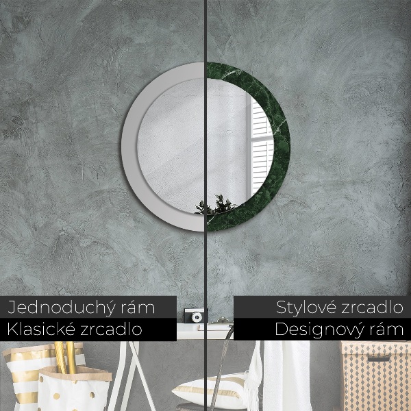 Round decorative mirror Green marble