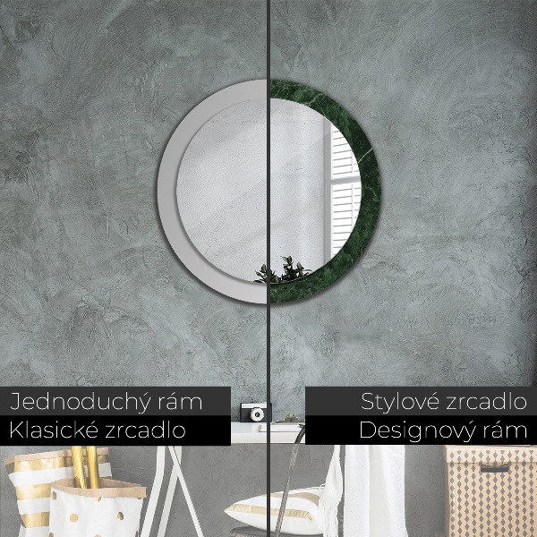 Round decorative mirror Green marble