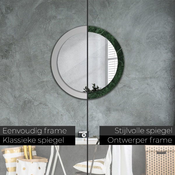 Round decorative mirror Green marble