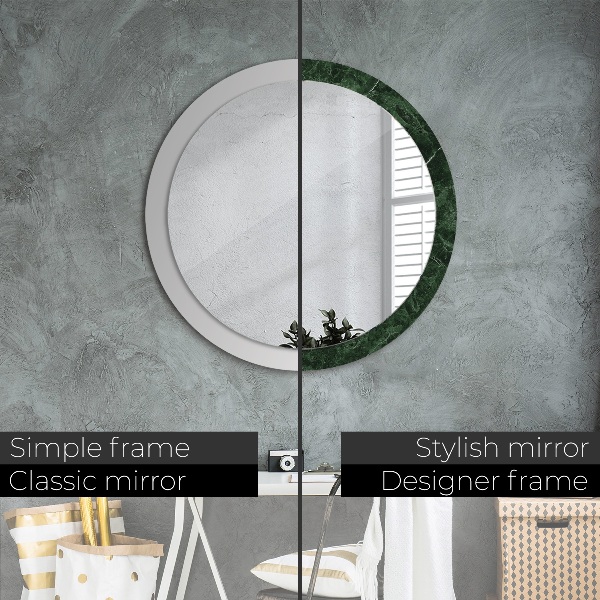 Round decorative mirror Green marble