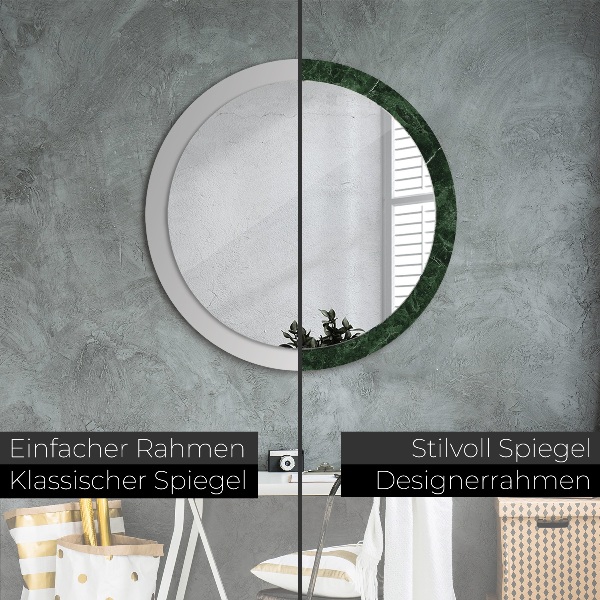 Round decorative mirror Green marble