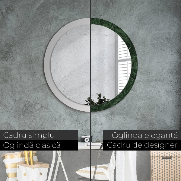 Round decorative mirror Green marble