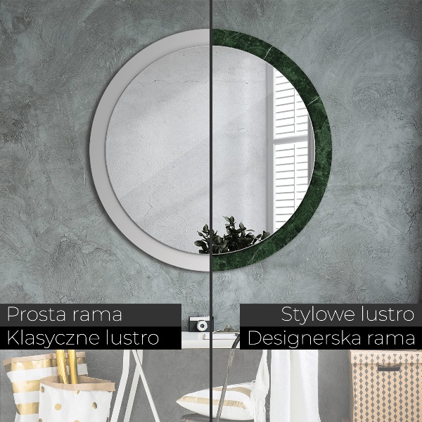 Round decorative mirror Green marble