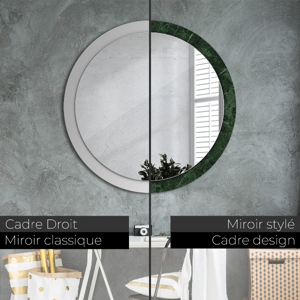 Round decorative mirror Green marble