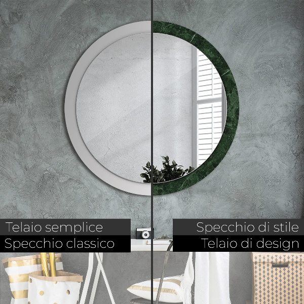 Round decorative mirror Green marble