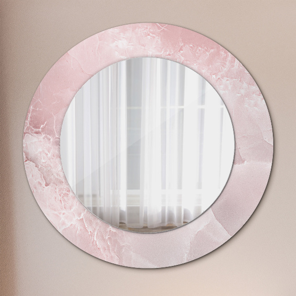 Round decorative mirror Pink stone