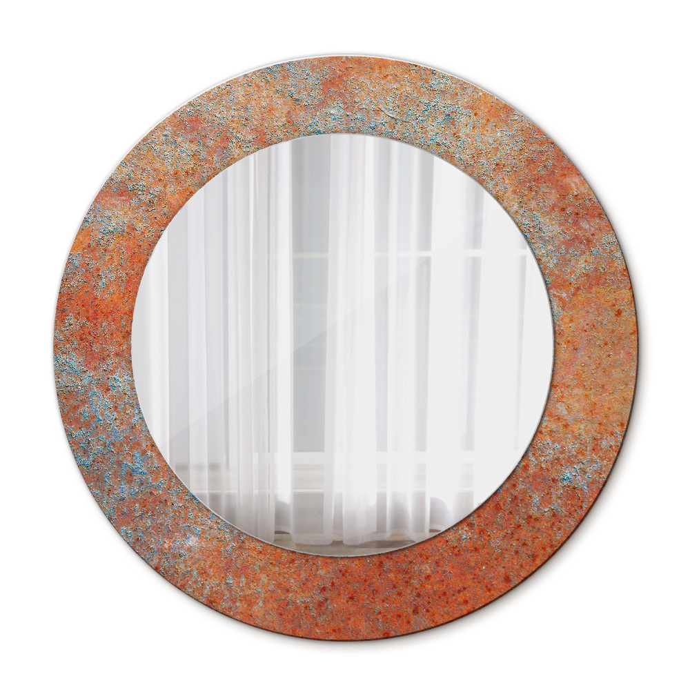 Round wall mirror design Rusty metal