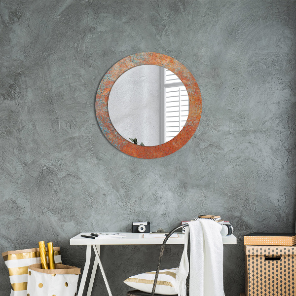 Round wall mirror design Rusty metal