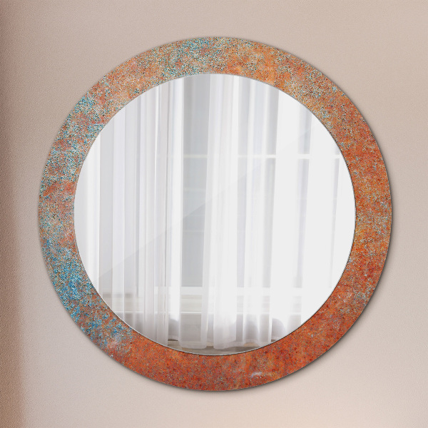 Round wall mirror design Rusty metal