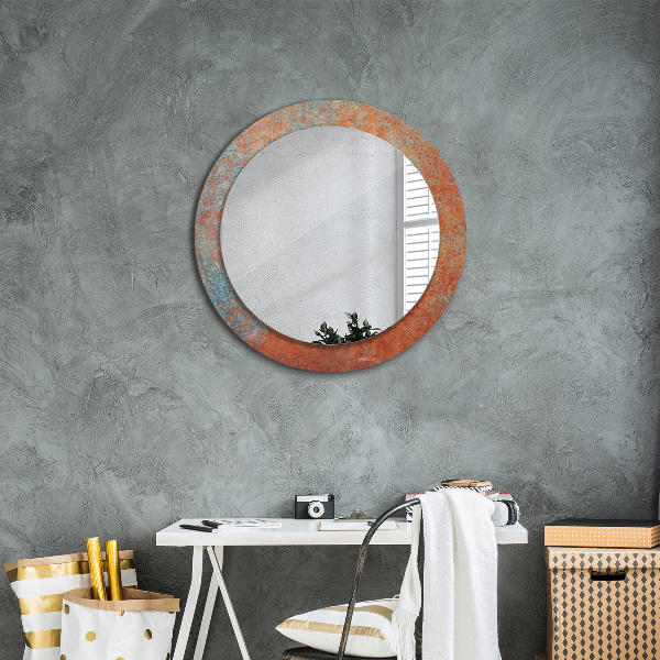Round wall mirror design Rusty metal