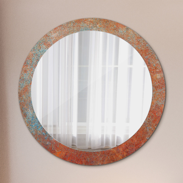 Round wall mirror design Rusty metal