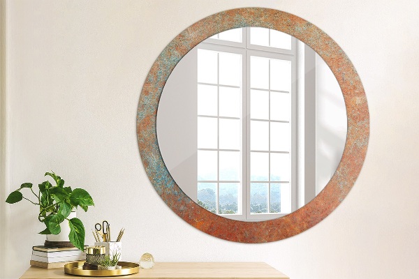 Round wall mirror design Rusty metal