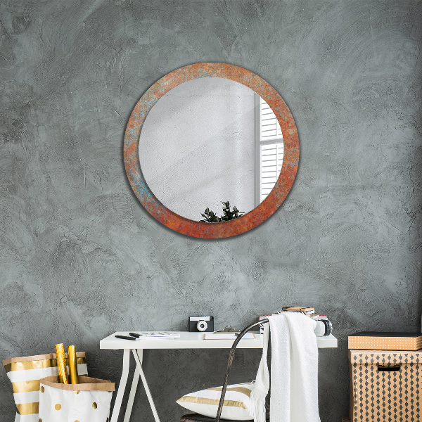 Round wall mirror design Rusty metal