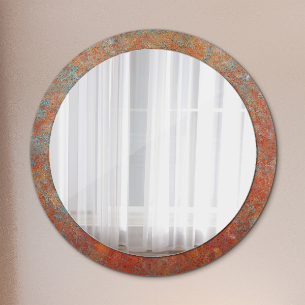 Round wall mirror design Rusty metal