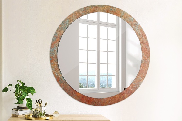 Round wall mirror design Rusty metal