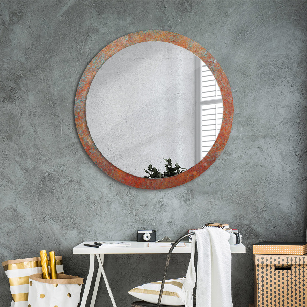 Round wall mirror design Rusty metal