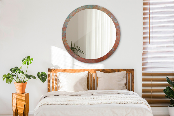 Round wall mirror design Rusty metal