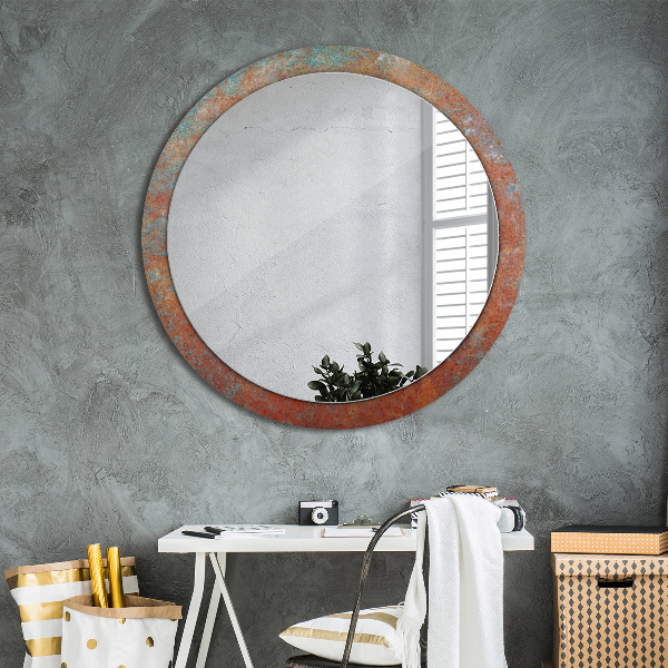 Round wall mirror design Rusty metal