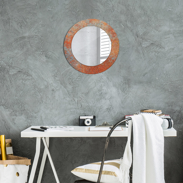 Round wall mirror design Rusty metal