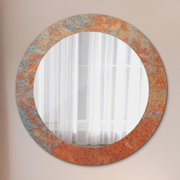 Round wall mirror design Rusty metal