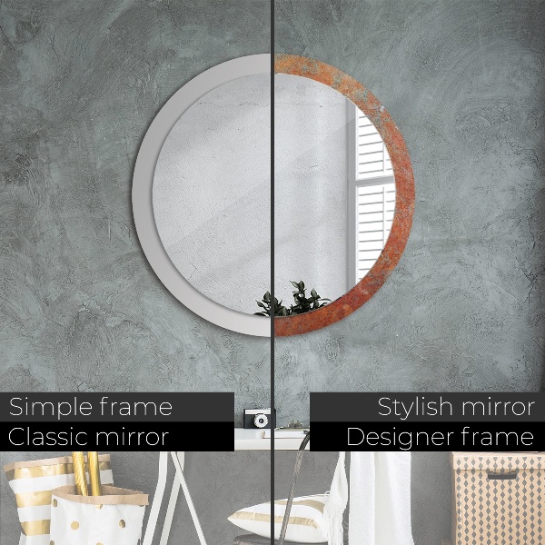 Round wall mirror design Rusty metal