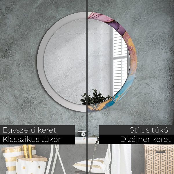Round wall mirror design Marble stone