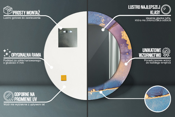 Round wall mirror design Marble stone