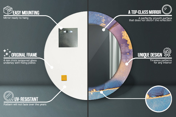 Round wall mirror design Marble stone