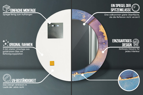 Round wall mirror design Marble stone