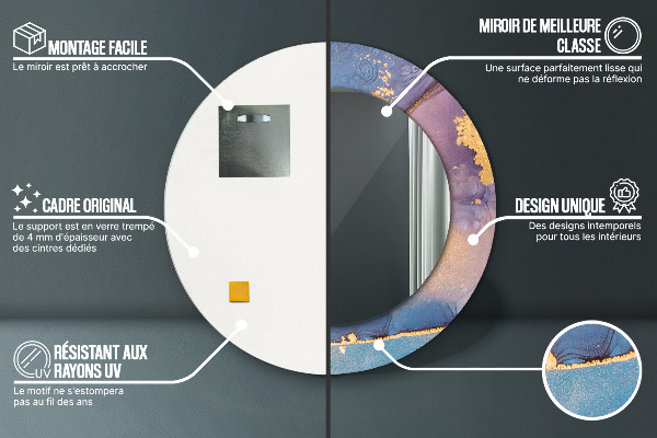 Round wall mirror design Marble stone