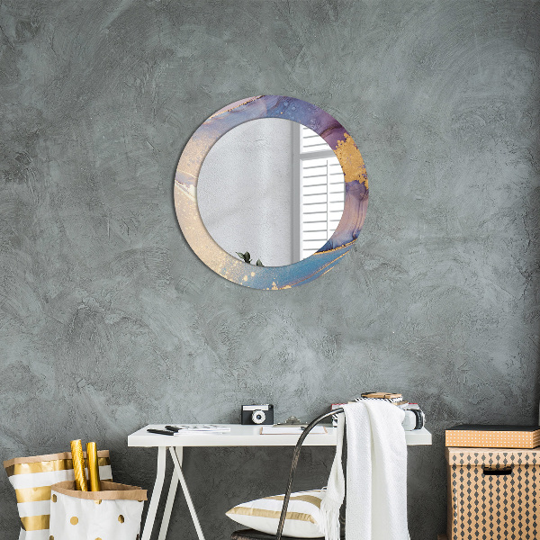Round wall mirror design Marble stone