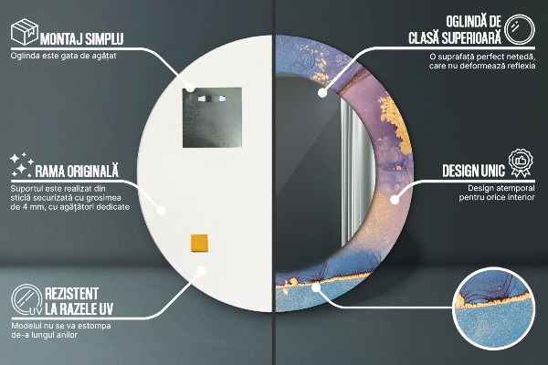 Round wall mirror design Marble stone