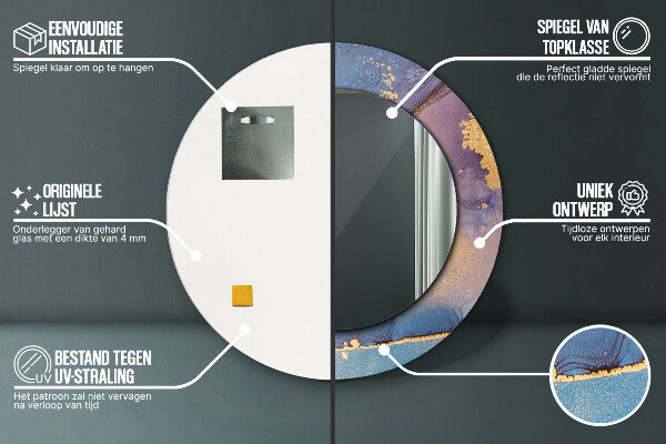 Round wall mirror design Marble stone