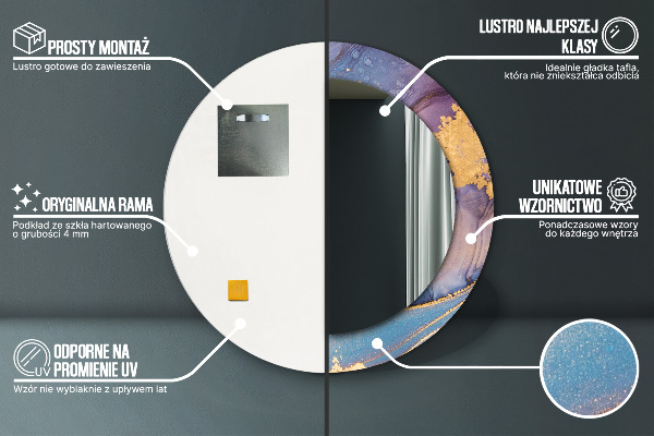 Round wall mirror design Marble stone