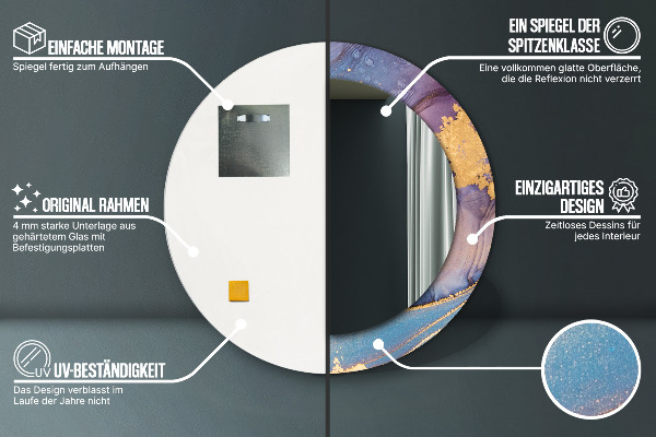 Round wall mirror design Marble stone